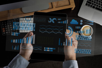 Poster - work hard Data Analytics Statistics Information Business Technology.