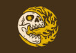 © Adipra - Illustration design of skull with flaming fire