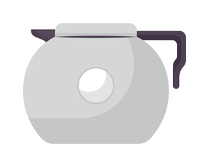 Poster - Teapot semi flat color vector object. Editable element. Item on white. Hot beverage preparation. Kitchen tableware simple cartoon style illustration for web graphic design and animation