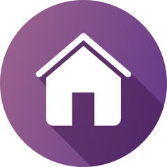 Poster - Home icon in flat design style. House button illustration.