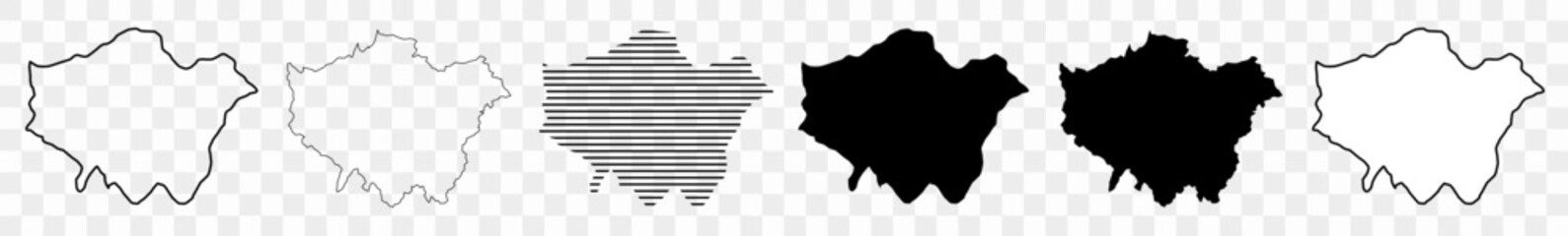 Wall Mural - london map black | londoner town border | british capital city | transparent isolated | variations