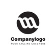 simple black letter m for logo company design