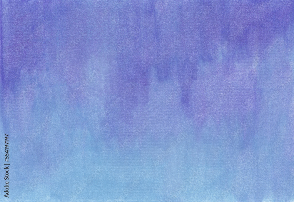 Illustration Stock 和紙に絵の具で色を塗った青と紫のグラデーション  