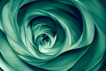 Abstract Green Flower Background, Generative Ai Illustration
