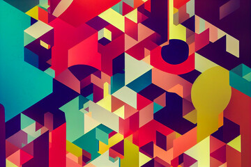 Poster - abstract geometric background with triangles, generative ai illustration