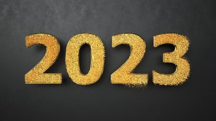 Wall Mural - 4k Video 2023 Golden Numbers, Prores 4444