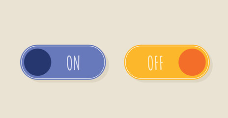 Poster - on and off interface. ui and ux design for programs and applications. modern technologies and digita