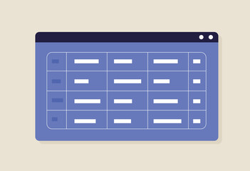 Poster - blue table concept. work with information and statistics. modern technologies and digital world. inf