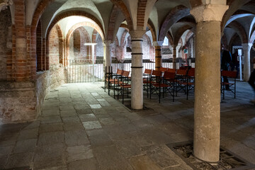 Wall Mural -  Interior of the crypt of San Giovanni in Conca, former basilica church which dates from the 4th century, located in the centre of Missori square, in Milan, Italy