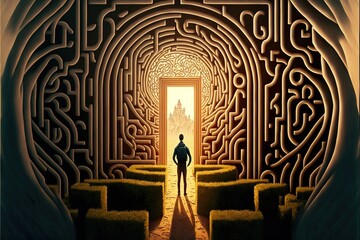 Digital illustration about maze.