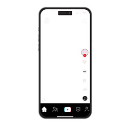 intsgram tiktok template on social media post template via mobile iphone isolated mockup with white 