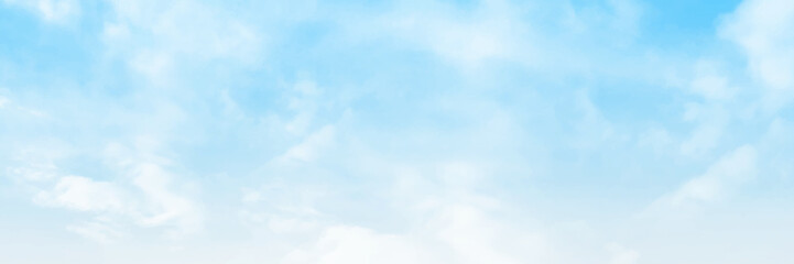 picturesque view of blue sky with fluffy clouds. panorama of blue sky with white clouds in clear wea