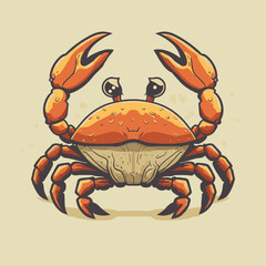 Wall Mural - crab character logo mascot in vector cartoon style illustration sea animal