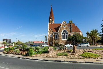 Canvas Print - Christus Kirche, or Christ Church. Popular tourist destination in Windhoek, Namibia. Africa. 