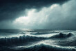 Stürmisches Meer mit dramatische Wolkenstimmung