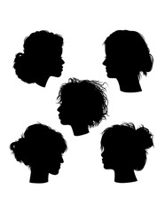 Wall Mural - Female hairstyle silhouette