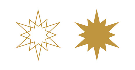 Wall Mural - christmas stars gold icons.