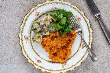 Poster - Lemon and thyme pork schnitzel with potato salad