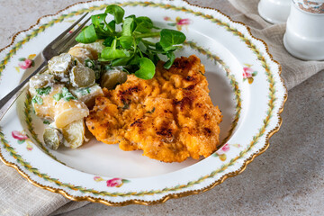 Poster - Lemon and thyme pork schnitzel with potato salad