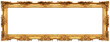 PNG Baroque long picture frame isolated. Golden antique frame