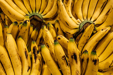 Bunches Of Ripe Bananas On Stall