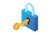 © Juicy Studios - 3d Blue isometric lock