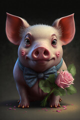 Wall Mural - Cute Piglet Portrait