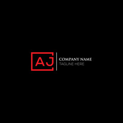 Fototapete - AJ letter logo design on black background. AJ creative initials letter logo concept. AJ letter design. AJ letter design on black background. AJ logo vector.
