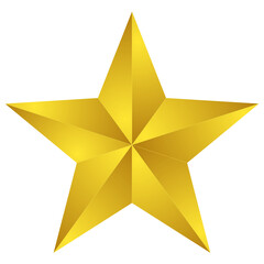 Wall Mural - 3d PNG gold star 
