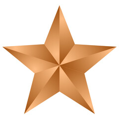 Wall Mural - PNG 3d bronze star