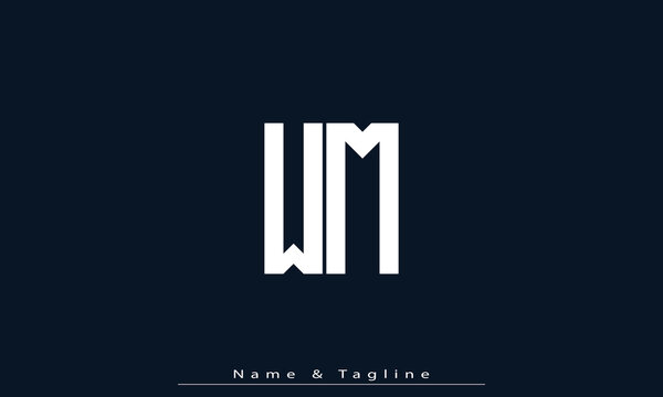 Alphabet letters Initials Monogram logo WM , MW