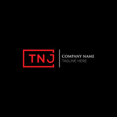 Fototapete - TNJ letter logo design on black background. TNJ creative initials letter logo concept. TNJ letter design. TNJ letter design on white background. TNJ logo vector.
