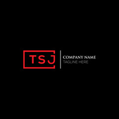 Fototapete - TSJ letter logo design on black background. TSJ creative initials letter logo concept. TSJ letter design. TSJ letter design on white background. TSJ logo vector.
