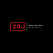 ZDJ letter logo design on black background. ZDJ creative initials letter logo concept. ZDJ letter design. ZDJ letter design on white background. ZDJ logo vector.
