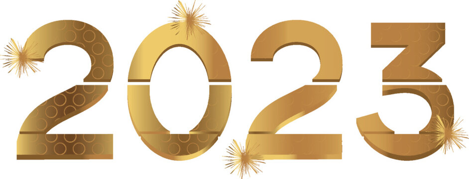 luxury 2023 3d text effect golden premium eps file