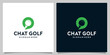 Chat bubble logo design template with golf graphic design illustration. icon, symbol, creative.
