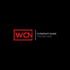 Fototapete - WCN letter logo design on black background. WCN creative initials letter logo concept. WCN letter design. WCN letter design on white background. WCN logo vector.
