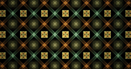 Poster - Color Geometric pattern. Colorful ornamental graphic design. Mosaic ornaments.