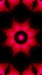 Canvas Print - Red cyan neon background with glowing gradient arrows, showing forward direction. Vertical looped Kaleidoscope video