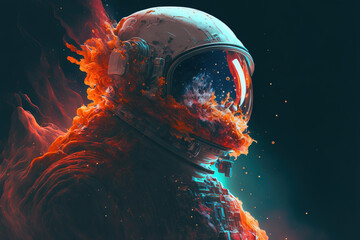 astronaut in the space