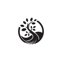 SILHOUETTE GROW PLANT VECTOR LOGO