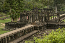 Stone Causeway Leads To Ruined Baphuon Temple, Angkor Wat; Siem Reap, Siem Reap Province, Cambodia