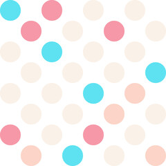 Wall Mural - Colorful pastel polka Dot seamless pattern background. Vector illustration.