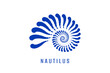 Nautilus shell logo. Design template
