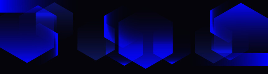 Aufkleber - futuristic dark shine blue cyber hexagon vibrant element dynamic background movement electronic tech theme