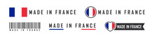 Made In France Logo Or Labels. France Product Emblems. Vector Illustration