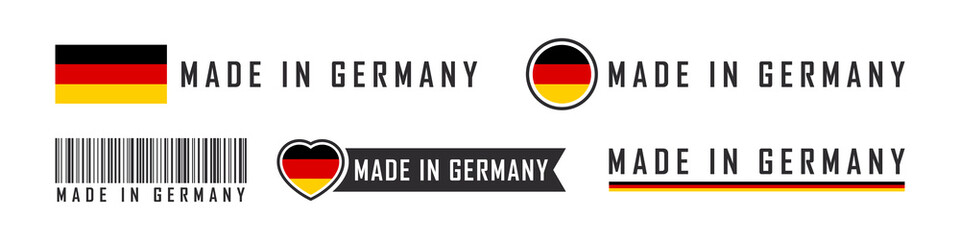 Wall Mural - Made in Germany logo or labels. Germany product emblems. Vector illustration