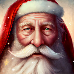Wall Mural - Generative AI abstract render of Santa Claus