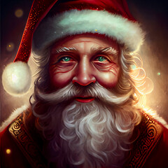 Wall Mural - Generative AI abstract render of Santa Claus