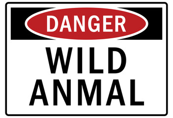 Wall Mural - Wild animal danger sign